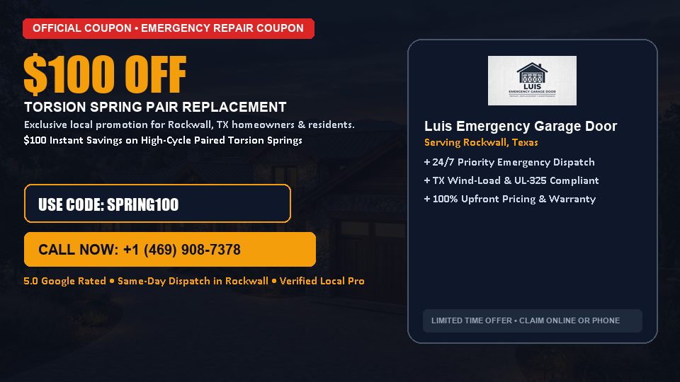 Luis Emergency Garage Door $100 OFF Dual Torsion Spring Replacement